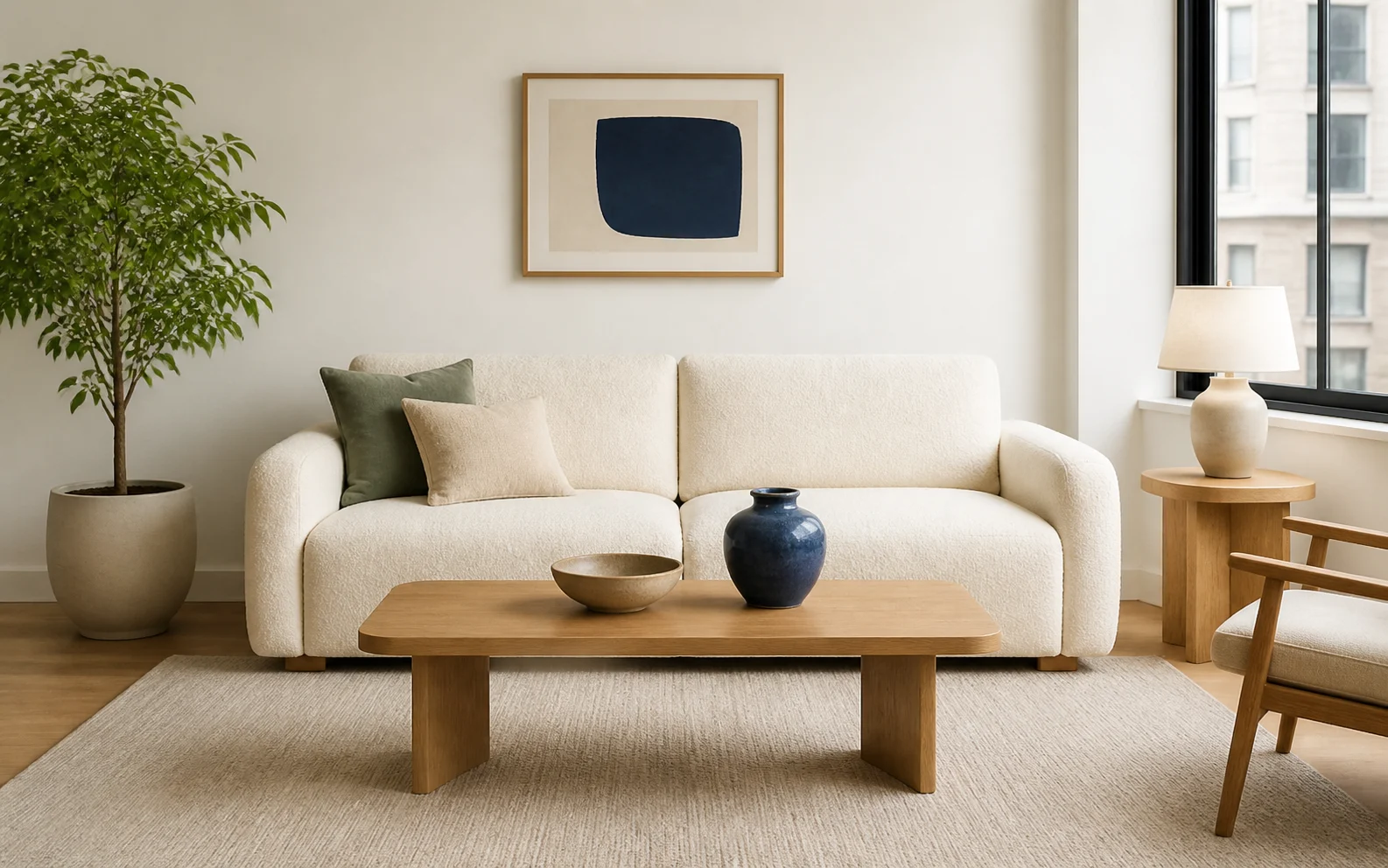Before-and-after comparison of a faded matte filter removed from a modern living room photo. result