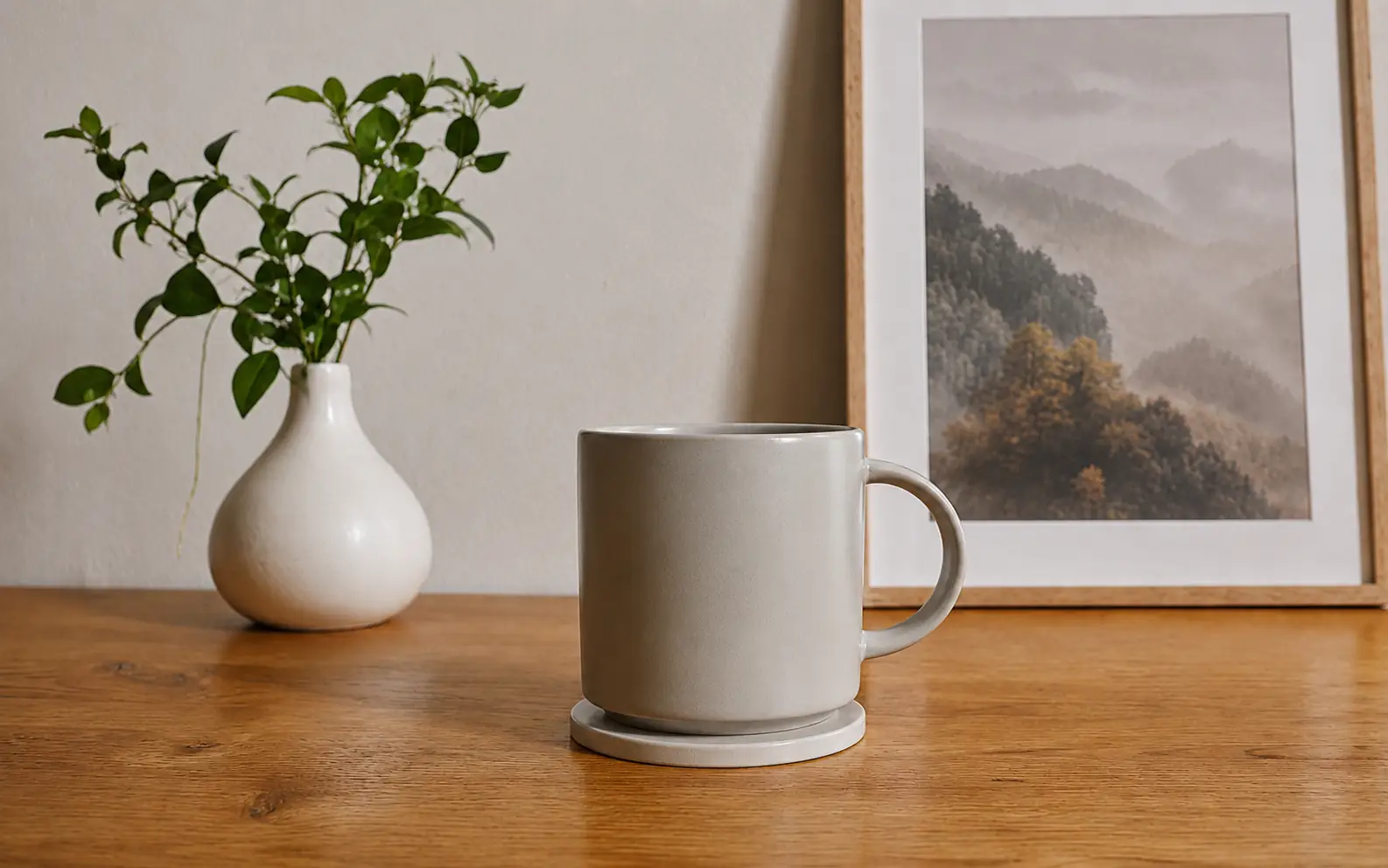 Before-and-after comparison of a soft mug photo restored for clearer rim, handle, and surface detail. overlay
