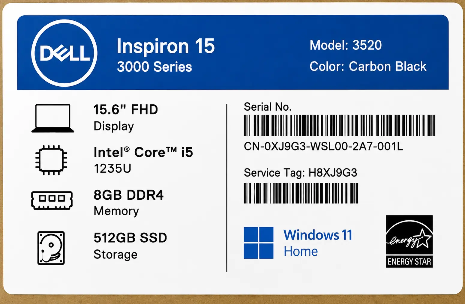 Before-and-after comparison of a blurred laptop label restored for more readable product text and barcode edges. overlay
