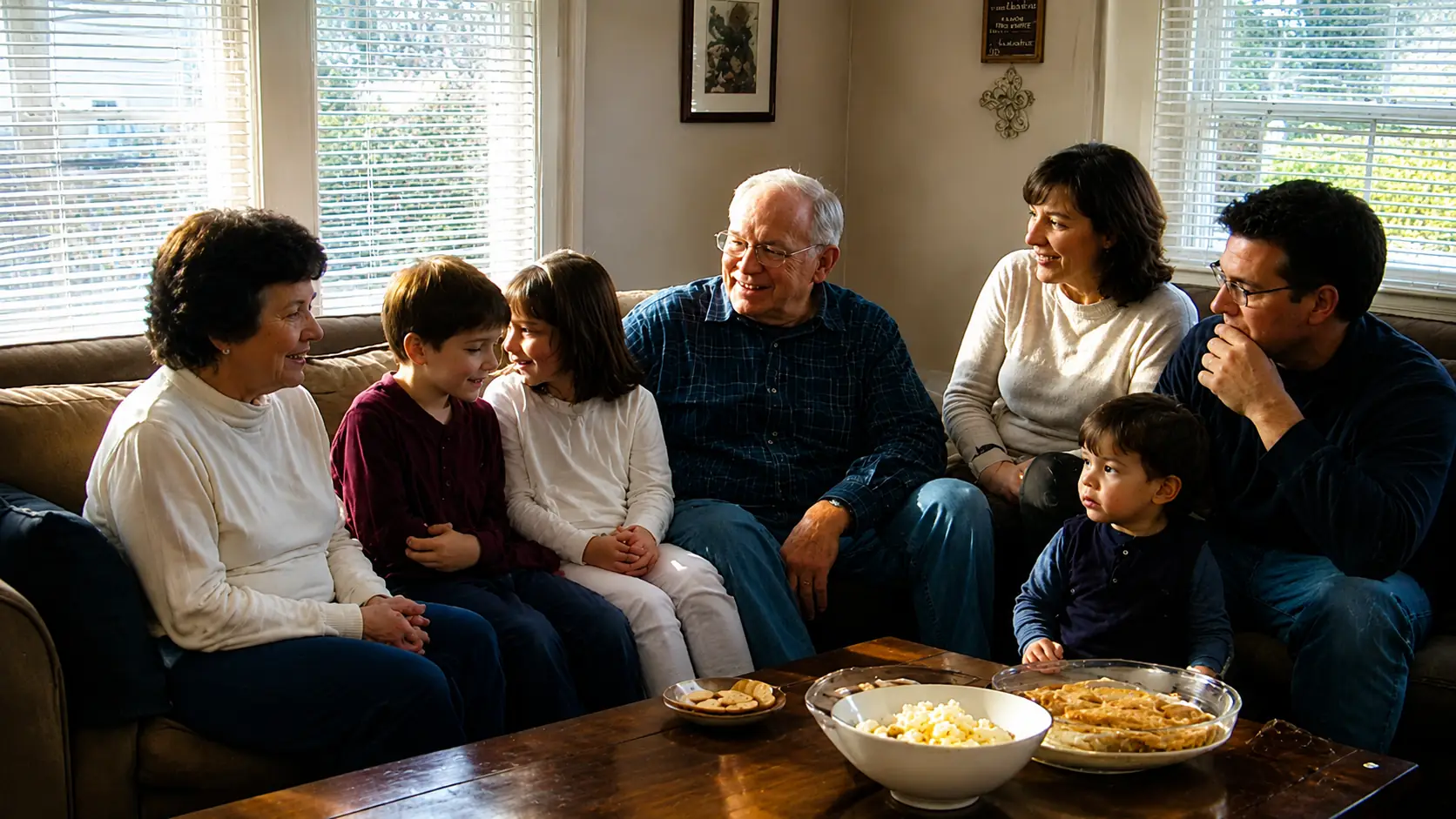 Before-and-after slider for family footage, showing an older low-resolution home video and a larger higher-resolution upscale. overlay